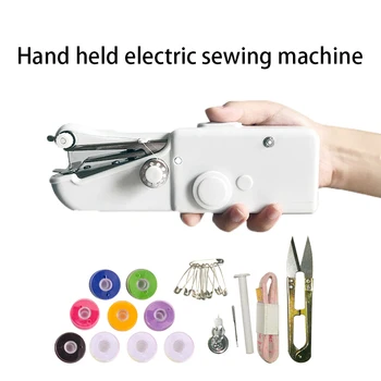 Prenosný mini príručka šijací stroj pre domácnosť ručné šijací stroj, elektrické cross stitch držiak pre R šitie