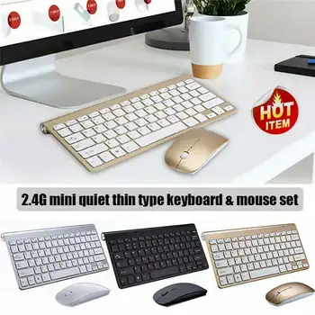 Ultra Tenké 2.4 G Mini Wireless Keyboard&Mouse Nastaviť Nepremokavé Multimediálna Klávesnica Myš Kombinovaný Set Pre Notebook Notebook PC Počítač