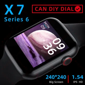 X7 smartwatch 2020 IWO Smart hodinky Muži Ženy Fitness náramok Hovor Srdcovej frekvencie Krokomer Hodinky pk X6 W26 t600 t500 amazfit neo