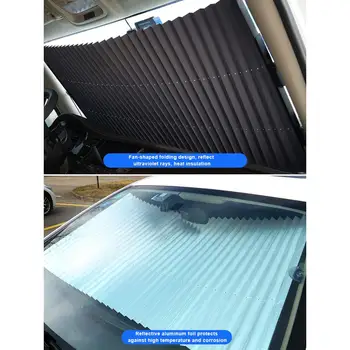 Čelného skla slnečník Zdvíhateľnej čelné Sklo Anti-UV Auto Okno Tieni Auto Pred Slnkom Blok Skladací Záves Auto Slnečná Clona
