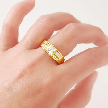 Najnovšie Horúce Jedinečný Krúžok Vákuové Zlaté Prstene pánske Šperky Cubic Zirconia Krúžok Šperky Pre Mužov A Ženy Drop Shipping