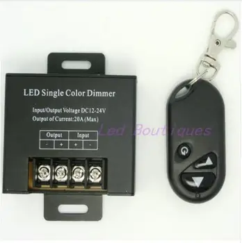 1 ks DC12V-24V 20A RF 3key remote LED jednofarebné stmievač vysoko kvalitné LED, Bezdrôtový ovládač