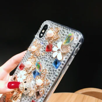 Luxusné Crystal Drahokamu puzdro Pre iPhone 7 8 Plus X XR XS MAX 11 Pro Max FHX-18V Dievča Diamond Mobilný Telefón Prípade
