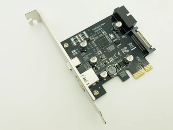 PCI-Express PCI-e Na USB 3.1 Typ-C Stúpačky Post Karty PCIe na USB-C 2.4 Rýchla Nabíjačka+19PIN Predné USB Baník Rozšírenie Karty Adaptéra