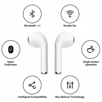 I7s TWS Bezdrôtové Slúchadlo Bluetooth 5.0 Slúchadlá športové Slúchadlá Slúchadlá S Mikrofónom Pre chytré telefóny, Xiao Samsung Huawei LG