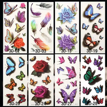 30 List Nová Kombinácia Tattoo Rukáv Mužov A Žien Falošné Tetovanie Vtákov Kvet Body Art Flash Nepremokavé Dočasné Tetovanie Nálepky
