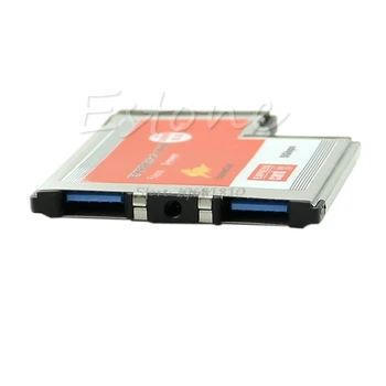 2 Dual Port USB 3.0 HUB Express Kartu ExpressCard 54 mm Skryté Adaptér Pre Notebook Whosale&Dropship