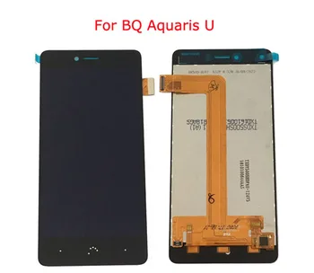 Pre BQ Aquaris U / Pre Aquaris U Plus / Aquaris U lite LCD Displej a Dotyková Obrazovka Montáž Čierna Biela Farba s nástrojom+pásky
