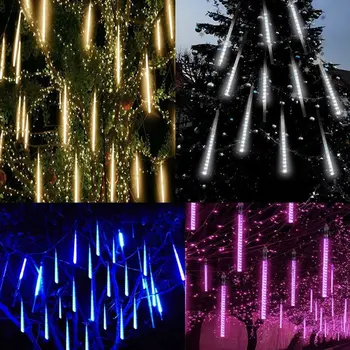 8 KS 50 cm LED meteorický dážď Svetelné Girlandy Dovolenku Svetlá Nepremokavé Vianočné Rozprávky Svetlá Na Ulici Dekor EÚ Verzia