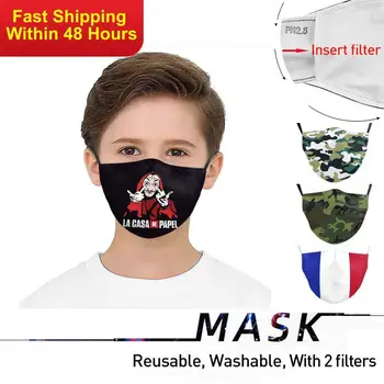 Zawaland Deti Francúzsku Vlajku Maska Deti Kamufláž Vonkajšie Masky Cartoon Filter Masku Na Tvár Umývateľný Proti Prachu Úst Maska