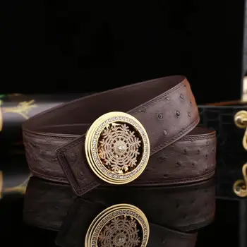 Pštrosie Pásy Mužov Šaty Originálne Kožené Luxusné Pás Značky Originálny Dizajn Strany Svadobné Oxford Bežné Obleku Pásu