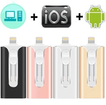 USB FLASH DISK OTG 64 GB 256 128 g Pero Jednotka 3 v 1 u diskov pre apple iphone 16gb Memory stick luxusný android USB kl ' úč usb 3.0