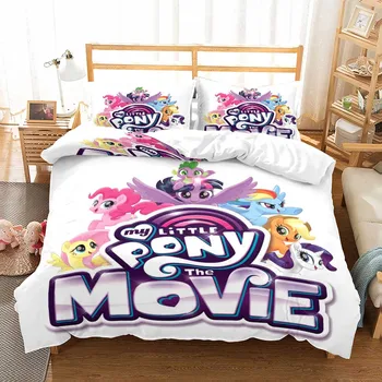 Môj malý Pony Perinu Nastaviť Dievčatá Cartoon posteľná bielizeň Nastaviť 3D Vytlačené Deka Cumlík Kryt jednoduché Dvojité Kráľovná Posteľná Bielizeň Deka