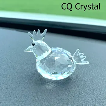 Crystal Kuracie Figúrky Zber Skla Zvierat Paperweight Crystal Miniatúrne Plavidlá Home Table Dekor Vianoce Deti Prospech Darček