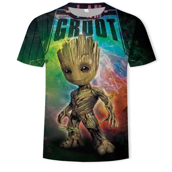 Superhrdina Groot Film strážca galaxy T-shirt Lete Novej pánskej 3D Tlač Mužov A Ženy, baby, groot kvetináč groot tričko