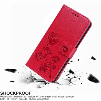 Luxusné Kožené Flip Book obal pre Asus Zenfone Max Pro M1 ZB601KL ZB602KL Ruže Kvet Peňaženku Stáť Prípade Kryt Telefónu Taška