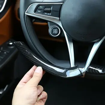 Carbon Fiber Štýl ABS Plast Volantu, Dekorácie Rám Pásy Kryt Výbava Pre Alfa Romeo Giulia Stelvio 2017 Auto Príslušenstvo