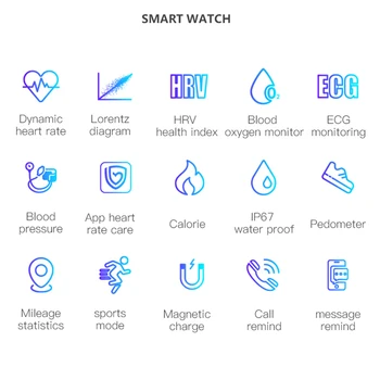 KaiHai EKG+HRV+SpO2 smartwatch kyslíka v Krvi, Zdravia, monitor smart hodinky, stopky, Tepová frekvencia budík Časovač pre android