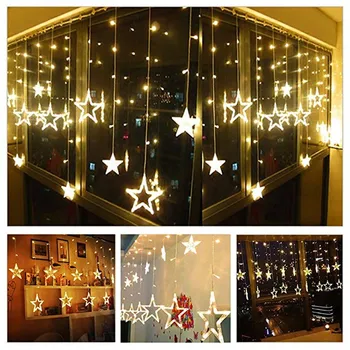 LED Medený Drôt Star Opony String Svetlá na Čítanie Rozprávky Osvetlenie Pre Vonkajšie Svadobné, Vianočné Dekorácie 220v EÚ Plug Twinkly
