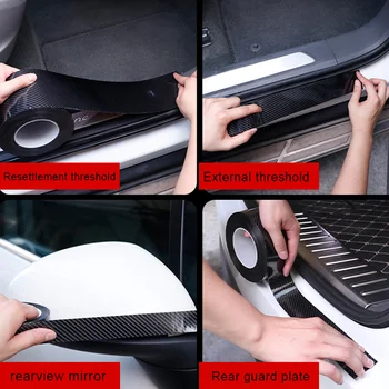 Auto Dvere, Parapetné Nálepky Protector Carbon Fiber Vinyl Multifunkčné Auto Nálepky, Auto Nárazníka Pásy Scratchproof Interiérové Doplnky