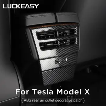 LUCKEASY Auto ABS zadné odvzdušňovací dekoratívne patch Pre Tesla Model X 2017-2020 Tlačidlo dekorácie ochrany 2ks/set