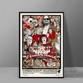 Big Lebowski Hot Klasický Film Funny Filmové Plátno Na Maľovanie Dobové Plagáty A Vzory, Obrázky Na Stenu, Domáce Dekorácie
