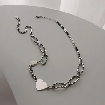 2020 Nové Módne Medi Jednoduché LÁSKA Srdce Náhrdelník pre Ženy Vintage Thai Krátke Clavicle Reťazca Strany Šperky