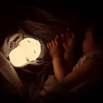 Prasa LED Nočné Svetlo Dotykový Snímač Farebné Silikónové stolná Lampa USB Nabíjateľné Spálňa Nočná Lampa pre Deti detský Baby Darček