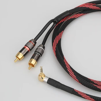 Kvalitné hifi rca kábel Audio signálu drôtu konektor typu JACK (3,5 mm) jedného až dvoch RCA Rozhranie hifi zosilňovač zvuku