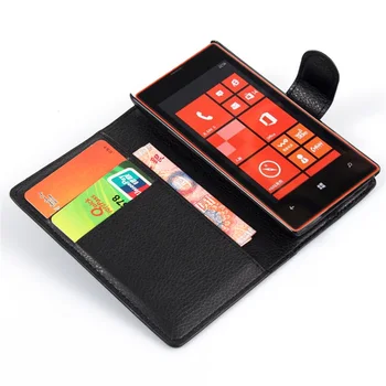 Cyboris kryt Pre Nokia Lumia 520 Prípade flip prípade Lichee PU Kožené Puzdro s card držiteľov funkcia stojana
