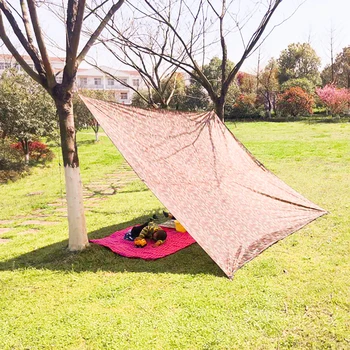 3x3m Kamufláž Slnko Prístrešok Markíza Stan Tarp Outdoor Camping Dážď Lietať Anti UV Plážový Stan Tieni Camping Slnečník Baldachýn