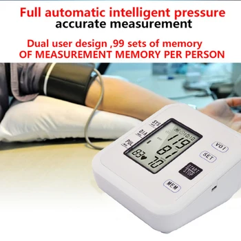 Digitálne Elektrické Krvný Tlak Podsvietenie Tonometer Monitor LCD Zdravotníckych Zariadení na Meranie Srdce Biť Meter Stroj