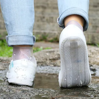 1 pár Opakovane Dážď pokrýva Topánky kryt vodotesný veľkosť 30-44 elastické sily daždi kryt obuv jeseň topánky zahŕňa