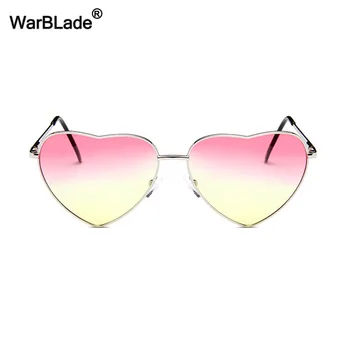 WarBLade Módne slnečné Okuliare v Tvare Srdca Ženy, Kovový Rám, Reflexné Objektív Ochrana proti Slnku Slnečné okuliare Retro Zrkadlo Slnečné okuliare