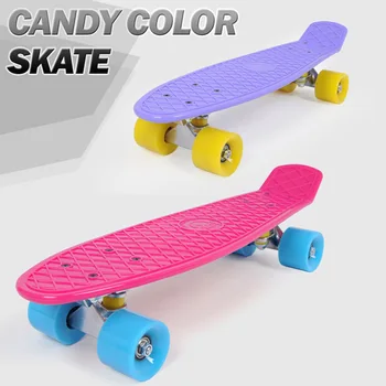 22 inch Skateboard Ryby Dosky Mini Cruiser Deti Scooter Longboard Skate Dosky Dospelých Candy Penny Rada Kolesa Kamiónu Ložiská