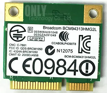 DW1501 Broadcom BCM94313HMG2L WLAN 802.11 n Wireless WiFi Half Mini PCI-E Karty Pre Notebook Vnútornej Siete Ethernet adaptér