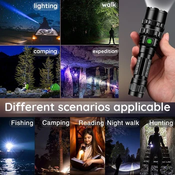 Super jasné vodotesný LED Baterka 5 svetelné režimy Hliníkovej zliatiny Pochodeň Napájaný 18650 batérie Vhodné na lov, atď