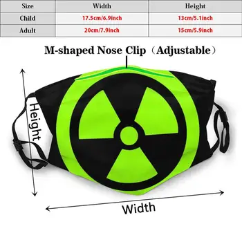 Fluo Zelená Rádioaktívnych Zábavné Vytlačiť Opakovane Pm2.407 Filter Masku Na Tvár Zelené Živé Čierne Fluo Jednoduché Teen Trendy Trend Svetlo Prihlásiť
