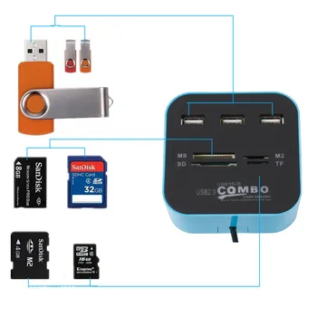 Grwibeou USB Hub 2.0 3 Porty TF Karty Micro SD Slotu Čítačky pamäťových kariet USB Combo, Multi, Všetko V Jednom USB Splitter Káble Pre Notebook Macbook