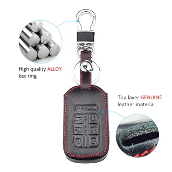 7 Tlačidlá Kožené Kľúča Vozidla Prípade Honda Odyssey 2018 2019 Smart Keyless Diaľkové Fob Kryt Keychain Držiteľ Taška Auto Príslušenstvo