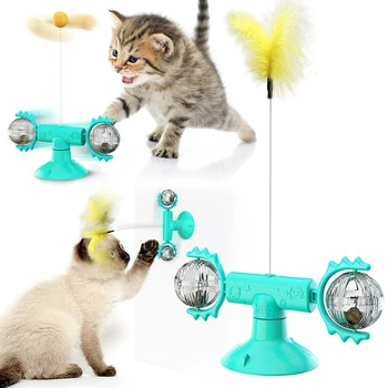 New horúce predaj Cat hračka pierko interaktívne zábavné spin prísavky hračka pet produktov pre príslušenstvo mint pre mačky hry hrať stick