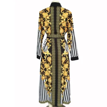 Dashiki Afriky Tradičné oblečenie pre Ženy Maxi Šaty Pruhované Tlač Európe a Amerike Kanga Oblečenie Ankara Šaty, Košele, Šaty