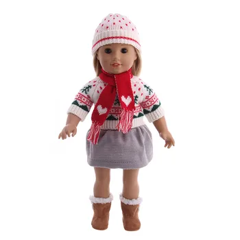 Dva-dielna Sada 43 cm Reborn Baby Doll A 18-palcové American Doll Vianočné Oblečenie, Hračky Pre Deti, Vianočné Darčeky