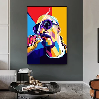 Hip Hop Rap Spevák Fajčenie Snoop Dogg Obrázok Umenie Plagáty, tlač na Plátno na Stenu Obrázky pre Obývacia Izba Domov Stenu Cuadros Dekor