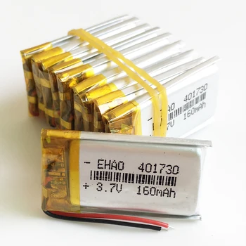 401730 3,7 V 160mAh Polymer lithium Lipo batérie nabíjateľné prispôsobené veľkoobchod CE, FCC, ROHS MKBÚ certifikácie kvality