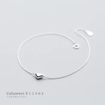 Colusiwei Jednoduchý Dizajn 925 Sterling Silver Roztomilé Srdce Náramok pre Ženy, Dieťa Dievča Módneho Reťazí Náramok Jemné Šperky Darček
