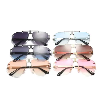 Retro Steampunk slnečné Okuliare Muži Ženy bez obrúčok Kovový Rám Módne Odtiene UV400 Retro Okuliare Oculos