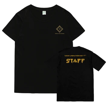 Nový príchod kpop shinee taemin arena tour koncert rovnaké tlač tričko unisex o krk krátky rukáv voľné t-shirt čierna/biela