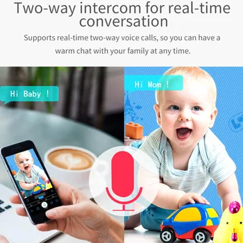 Baby Monitor S Kamerou Prenosný HD Nočné Videnie obojsmerné Audio Dieťa Spí Monitor Home Security Detská Opatrovateľka Babyphone Fotoaparát