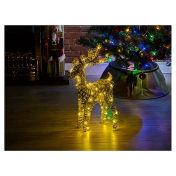 Nový rok 2021 Vianočný Sob LED Svetlo, Ratanový Drôtený model String Svetlo Sobov na Výzdobu pre Festivaly Xmas Party